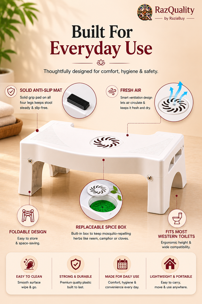 ReliefStep™ - Foldable Toilet Stool That Helps Reduce Pressure & Bathroom Time