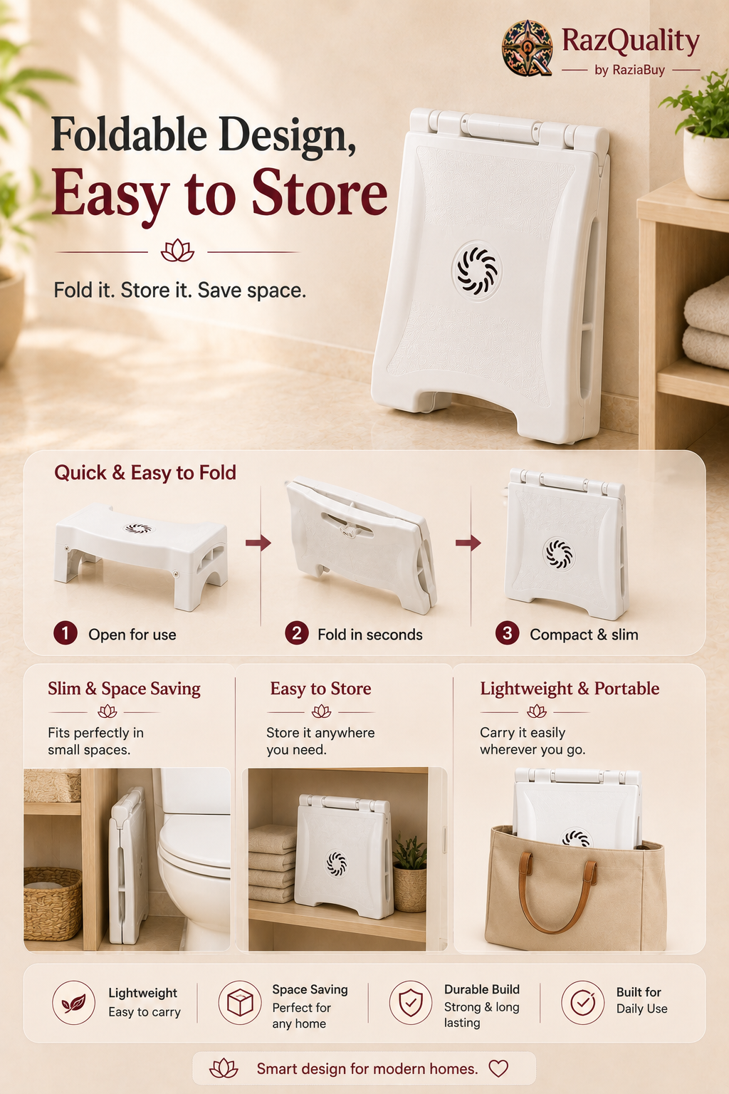 ReliefStep™ - Foldable Toilet Stool That Helps Reduce Pressure & Bathroom Time